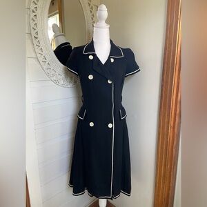 1960s black linen dress